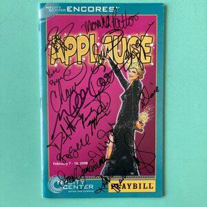 Cast Signed Applause Playbill Christine Ebersole Mario Cantone Encores Feb 2008